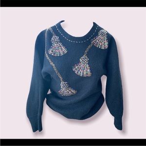 Retro Sweater Stylish Beaded Glitter Women’s Fashion